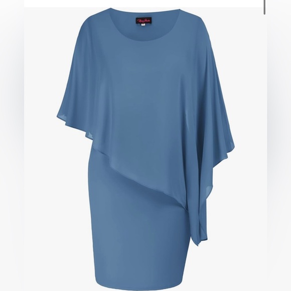 Plus Pencil Dress With Chiffon Overlay NWT Size 2X Hannah Nikole - Picture 3 of 7